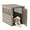 Gray, variant on Dog House Resin Dog Kennel Furniture Weatherproof Functional End Table for Indoor Living Spaces & Outdoor Patios(Light Brown, Large (39.37 * 28.35 * 32.83))