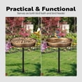 thumbnail image 5 of SPECSTAR Bird Bath, Oval Polyresin Birdbath Bowl with Metal Stake, 29 inch Height Outdoor Freestanding Birdfeeder, 1.3 Gallons, 5-Pronged Base, Copper, 5 of 8
