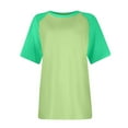 thumbnail image 3 of Annhoo Womens Plus Size Tops Summer Crew Neck Color Block Short Sleeve Shirts Loose Casual Basic Blouses, 3 of 5