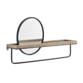 thumbnail image 3 of Linon Lila Center Mirror Wood and Metal Wall Shelf in Black, 3 of 17