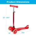 thumbnail image 7 of Best Choice Products Kids Mini Kick Scooter Toy w/ Light-Up Wheels and Height Adjustable T-Bar - Red, 7 of 7