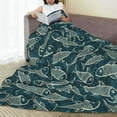 thumbnail image 6 of Honeii Fish Style Print Fleece Blanket - Throw Blanket for Bed, Sofa, Couch, Camping, and Travel , Microplush Ultra Soft Warm Blanket-80"x60", 6 of 7