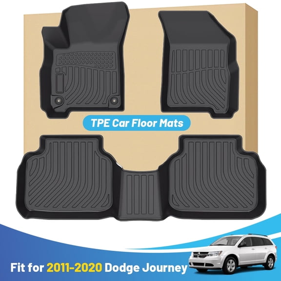 Car Mats Floor Liners Replacement for Dodge Journey 2011-2020 Heavy Duty All Weather Guard Black Front and Rear Car Carpet Custom Fit Tough Odorless