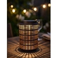 thumbnail image 6 of Solar Powered Outdoor Lantern, 8 Inch, Waterproof, Hanging or Wall Mount, Warm Glow, Brown Metal Cage Design, 6 of 10