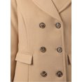 thumbnail image 6 of Unique Bargains Women's Double Breasted Pea Coat (Size M / 10) Camel, 6 of 6
