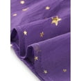 thumbnail image 5 of DARING DIVA Smocked Waist Gilding Metallic Stars Chiffon Dress XS Purple, 5 of 6