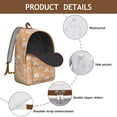 thumbnail image 4 of Unisex Zipper Boho Backpack, Bohemian Chic Print Bag with Front Pocket, Lightweight Rucksack for School University Work Commute, Great Gift, 4 of 5