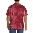 thumbnail image 3 of Kdxio Men'S Hawaiian Shirt For Men Short Sleeve Shirt Abstract Red Marble Summer Casual Holiday Beach Button Down T-Shirts, 3 of 5
