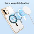 thumbnail image 3 of for iPhone 12 Case Plating Magnetic Crystal [ Support for Magsafe ] Luxury Case Camera Protector Shockproof Protective Anti-Skid Edge Cover Screen Protector Cover Phone Case -White, 3 of 6