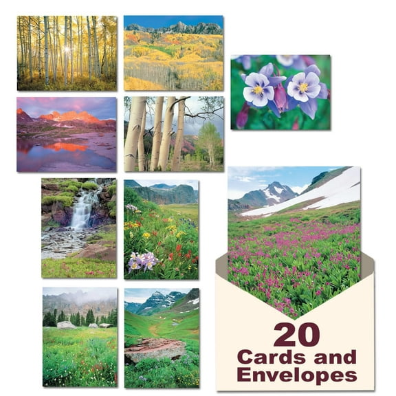 Leanin' Tree, John Fielder's Colorado, Blank Cards and Envelopes, Blank Greeting Cards Assortment Box, Notecards, Blank Note Cards, Note Cards with Envelopes (20 Blank Cards, 22 Envelopes)