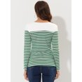 thumbnail image 3 of INSPIRE CHIC T-Shirt à Manches Longues Rayé pour Femmes Halloween Color Block TG Vert Foncé, 3 of 4