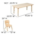 thumbnail image 6 of Flash Furniture 23.625"W x 47.25"L Rectangular Natural Plastic Height Adjustable Activity Table Set with 4 Chairs, 6 of 10