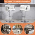 thumbnail image 5 of Peispie Counter Height Bar Stools Set of 4, 25.6"-31.5" Adjustable Swivel Woven Velvet Bar Chairs with Chrome Base for Kitchen Island, Low Back Barstools for Adult, Beige, 5 of 10