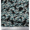 thumbnail image 2 of Soimoi Moss Georgette Fabric Camouflage Texture & Dinosaur Jungle Print Fabric by the Yard 42 Inch Wide, 2 of 3