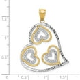 thumbnail image 5 of Auriga Fine Jewelry 14K Yellow Gold with Rhodium Hearts Inside Heart Pendant for Women, 5 of 6