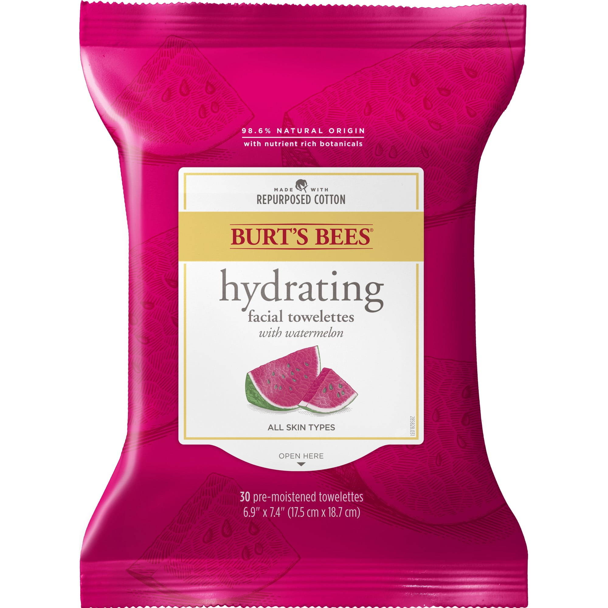 Burts Bees Hydrating Pre-moistened Cleanser Towelettes with Watermelon, 30 Count - Walmart.com