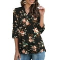 thumbnail image 6 of a.Jesdani Womens Plus Size Tunic Tops 3/4 Sleeve Casual Floral Henley Shirts m-4x, 6 of 9