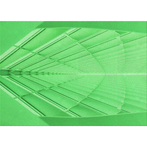 Ahgly Company Machine Washable Indoor Rectangle Transitional Neon Green Area Rugs, 6' x 9'