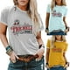 thumbnail image 5 of SAYOO Camiseta Casual de Verano para Mujer, Manga Corta, Cuello Redondo, Estampado de Letras, Tops Sueltos de Color en Contraste SAYOO casual, 5 of 6