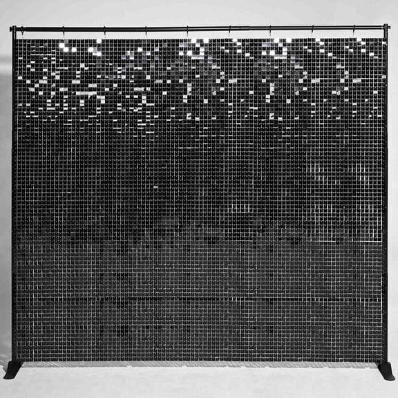 Instahibit 10x8 FT Shimmer Wall Backdrop with Stand 72 Pcs Panels Decor for Wedding Party