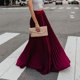 thumbnail image 4 of Faldas Para Mujer Moda Cintura Alta Pliegue Soild Vintage Loose Beach Wrap Maxi Falda Larga Odeerbi  ODB126945, 4 of 8