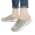 thumbnail image 2 of gzxflxpge Women Slip‑On Backless Mule Shoes Breathable Knit Mesh Casual Sneakers, Non‑Slip Light Weight Weaving Walking Footwear for Daily Wear Beige 6.5（CN-37）, 2 of 7