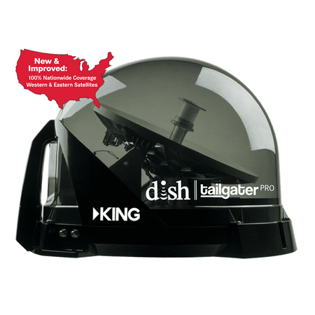 KING VQ4900 DISH Tailgater PRO Fully Automatic Premium Portable Satellite TV Antenna for RVs, Trucks, Tailgating, Camping and (Best Satellite Dish Motor)