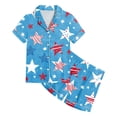 thumbnail image 5 of Ketyyh-chn99 Toddler Patriotic Clothes Independence Day Girls Pajama Set Cute Home Short Sleeve Shorts Pajama Set Size for 8-9 Years,Sky Blue, 5 of 5