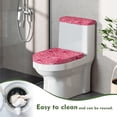 thumbnail image 4 of HELLHERO Polyester Fabric Toilet Lid Covers Set & Washable and Reusable Bathroom Toilet Cozy Set & Stretch for Toilet Elastic Edge, Love Gift Pattern, 4 of 8