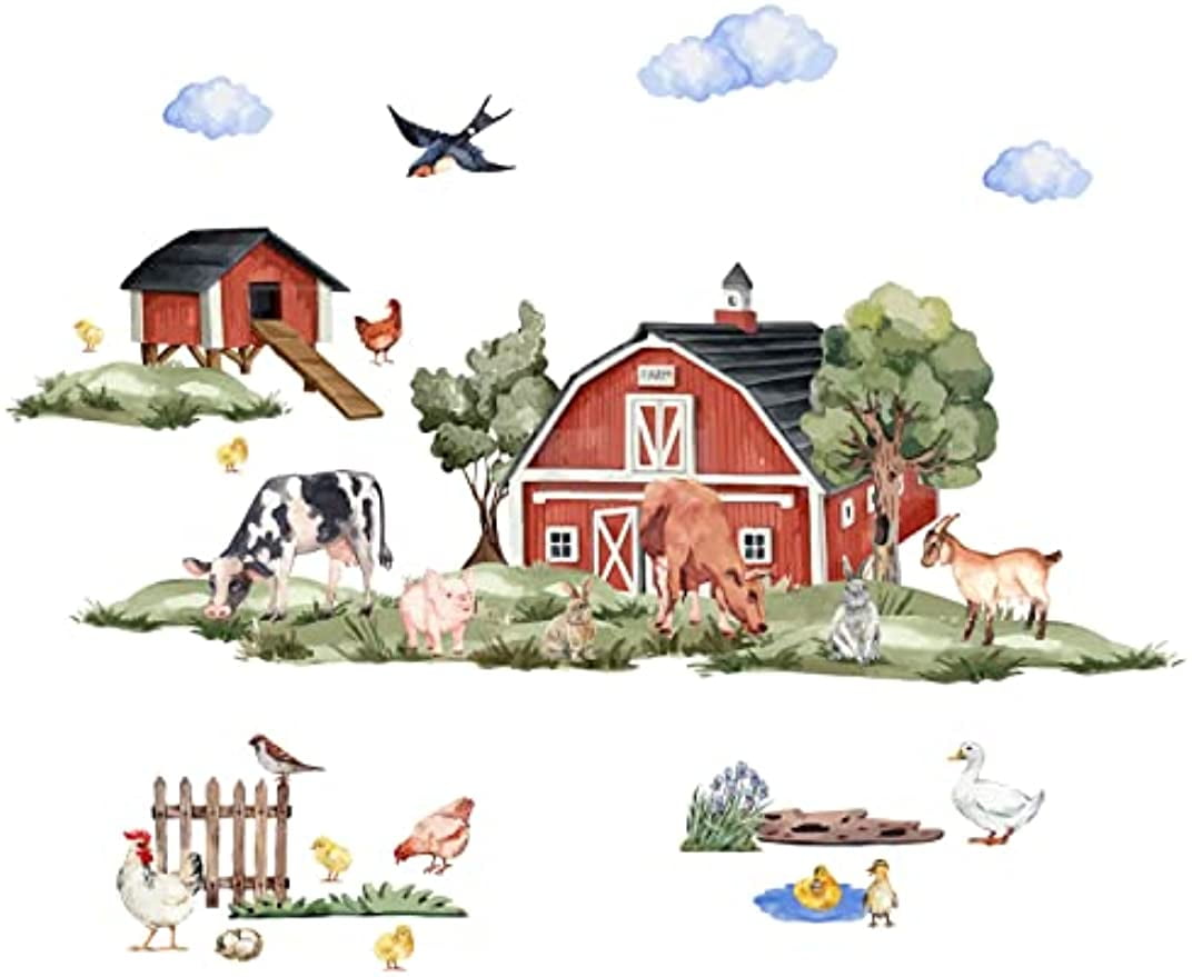 8 Style Farm Animals Wall Decor Birds Sheep Chickens Wall Decals