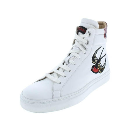 Belstaff Leather - Belstaff Womens Mariner Ampton Leather Snake Print High Top Sneakers