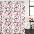 thumbnail image 2 of Pink Beige Flowers Shower Curtain, Waterproof Shower Curtains for Bathroom, Spring Floral Elegant Pastoral Botanical Washable Fabric Bathtub Curtain Set Bath Decor with 12 Hooks 48"x72", 2 of 8