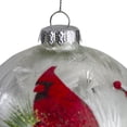 thumbnail image 3 of Northlight Cardinals and Faux Gems Glass Ball Christmas Ornament - 4.75" (120mm) - Red, 3 of 6