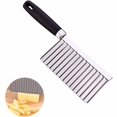 thumbnail image 1 of Cuchillo corrugado, cortador de papas fritas de acero inoxidable, cuchillo para rodajas de papas fritas, verduras, zanahorias, cebollas, pepinos, Sunny, 1 of 5