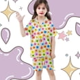 thumbnail image 7 of CAIXIA Girls Pajama Sets Size 10-12 3 Piece Cute Button Down Silky Lounge Sets Short Sleeve Long Pants with Shorts Satin Pjs Sleepwear Lounge for Kids Pjs Clothes,72-Multicolour, 7 of 7