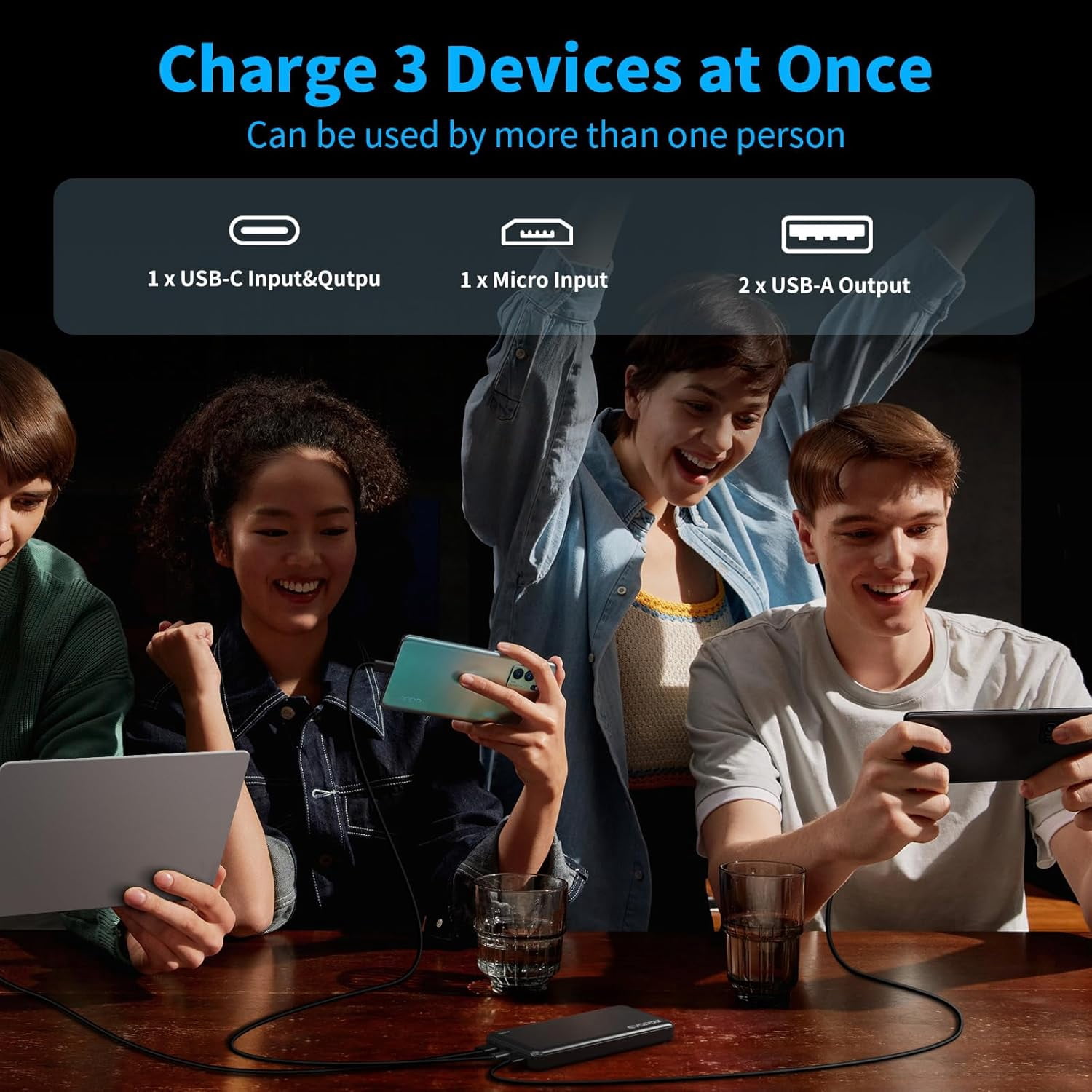 Portable Charger Power Bank 10000mAh, USB C in&Out Fast Charging Battery Pack Portable Phone Charger Quick Charge for iPhone 15/14/13/12, Galaxy S23/22, Pixel Heated Vest and etc (Black)