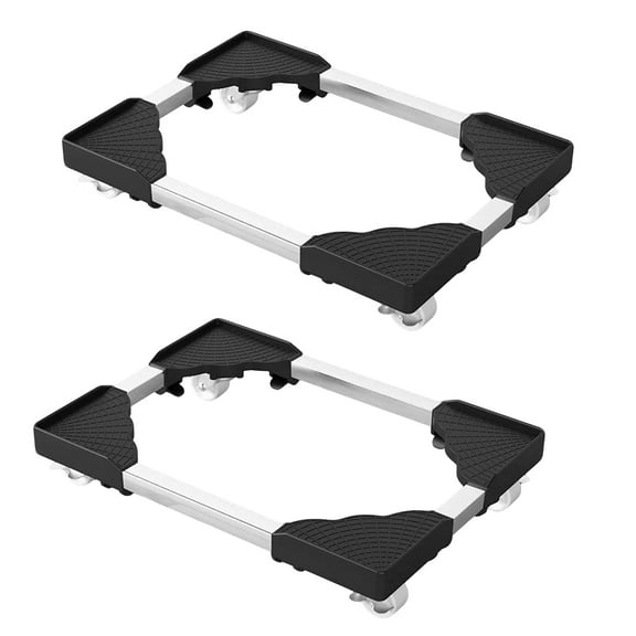 2Pcs Plant Stand, 16.5-21" Adjustable Rolling Plant Stand Indoor with Wheels, Heavy Duty Large Plant Potted Trolley Dolly Cart Garden Tower Pot Greenstalk Vertical Planter Umbrella Base