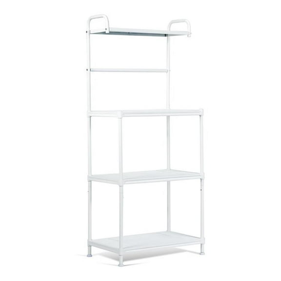 Pemberly Row 4-tier Contemporary Iron Baker's Rack with Thicken Pipes in White