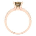 thumbnail image 4 of Solitaire with Accents Engagement Ring for Women - 1.71ct Simulated Champagne Diamond in 14K Rose Gold Promise Ring, 4 of 6