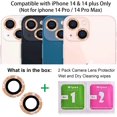 thumbnail image 2 of Compatible with iPhone 14 14 Plus Camera Lens Protector Bling (6.1 & 6.7inch), Apple Camera Cover Glitter Sparkly with Glass Clear, Back Camera Lenses Protection Accessories for Women Girl, (Gold), 2 of 5