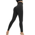 thumbnail image 3 of QATAINLAV Prime Sales Today Womens High Waisted Butt Lifting Leggings Gym Tummy Control Seamless Yoga Pants Solid Casual Workout Running Tight Leggings Black XL, 3 of 4
