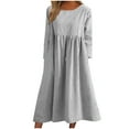 thumbnail image 2 of Jienlioq Robe pour Femmes en Solde Robe à Manches Longues Col Rond avec Poche, 2 of 6