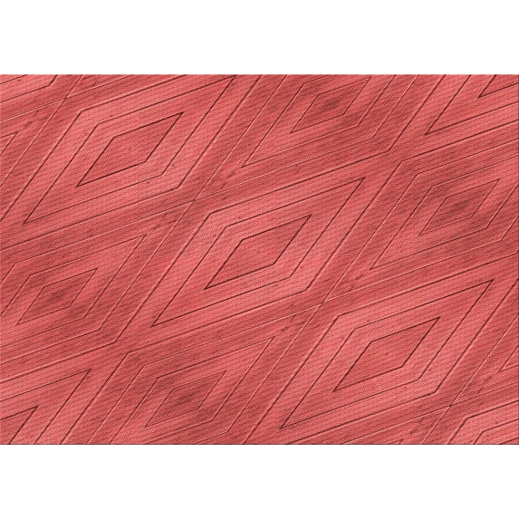 Ahgly Company Indoor Rectangle Patterned Ferrari Red Area Rugs, 5' x 7'