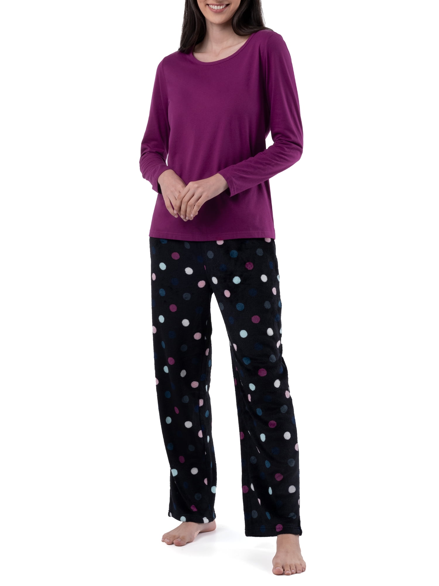 Fruit Of The Loom Women s Beyond Soft Long Sleeve Top Fleece Bottom