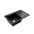 thumbnail image 2 of Granite Composite 31" Drop in with Drainboard Single Bowl Kitchen Sink Delux Right-4 Holes, Black, 2 of 5
