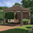 thumbnail image 3 of ABCCANOPY 13'x13' Gazebo Tent Outdoor Pop up Gazebo Canopy Shelter with Mosquito Netting, Brown, 3 of 9