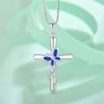 thumbnail image 4 of Blaniy Butterfly and Cross Necklace 925 Sterling Silver Cubic Zirconia Jewelry Gifts for Women, 4 of 7