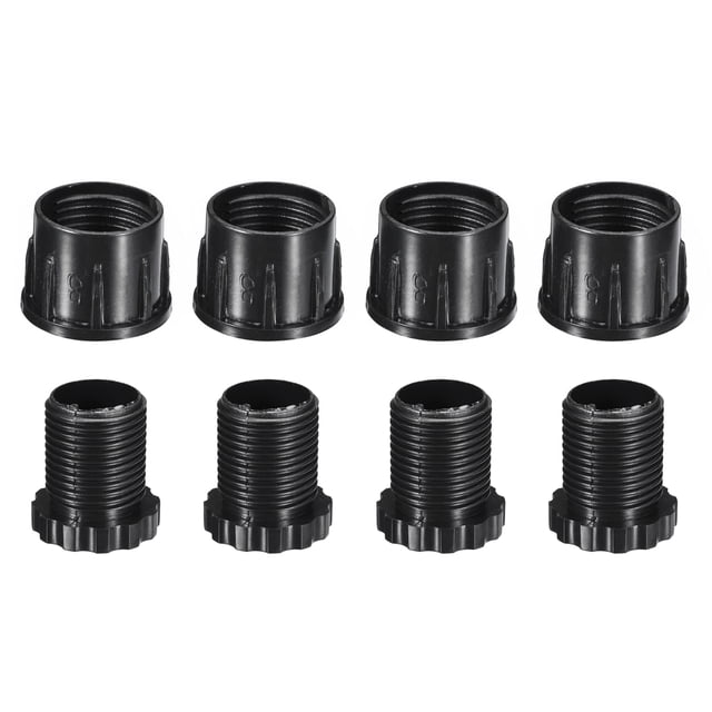 Inserciones de 4 paquetes para tubos redondos con pies niveladores, para tubo redondo de 38mm/1.5" de diámetro, tapón de pierna de silla de plástico negro