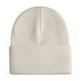 thumbnail image 2 of ZHOGXU Winter Beanie Hat For Women And Men Solid Color Knitted Thick Warm Comfortable Caps For Autumn Winter Daily Wear Beige One Size, 2 of 4
