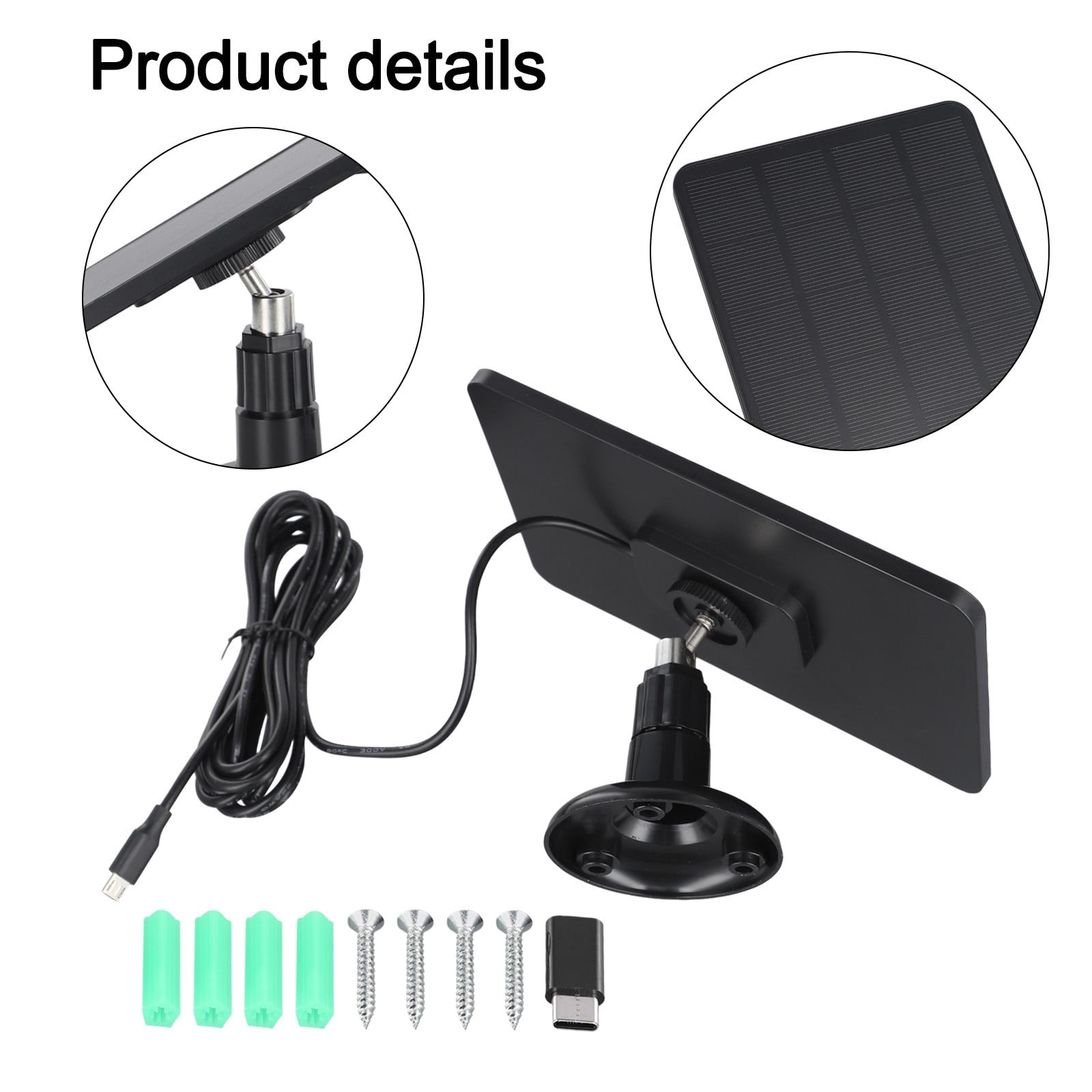 Solar Panel for Blink Camera: 4W Outdoor Solar Charger with 9.84ft Cable! Dc Black Smile Home